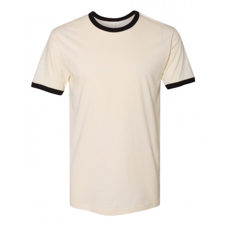 3604 Next Level 3604 Cotton Ringer T-Shirt NATURAL/ BLACK