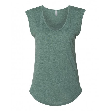 5040 Next Level 5040 Women's Festival Sleeveless Deep V-Neck T-Shirt ROYAL PINE