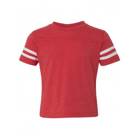 3037 Rabbit Skins 3037 Toddler Football Fine Jersey Tee Vintage Red/ White