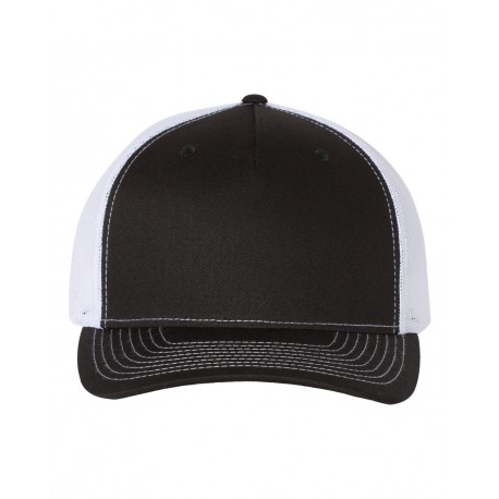 112FP Richardson 112FP Five-Panel Trucker Cap BLACK/ WHITE