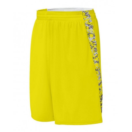 1163 Augusta Sportswear 1163 Hook Shot Reversible Shorts Power Yellow/ Power Yellow Digi