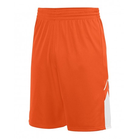 1169 Augusta Sportswear 1169 Youth Alley-Oop Reversible Shorts ORANGE/ WHITE