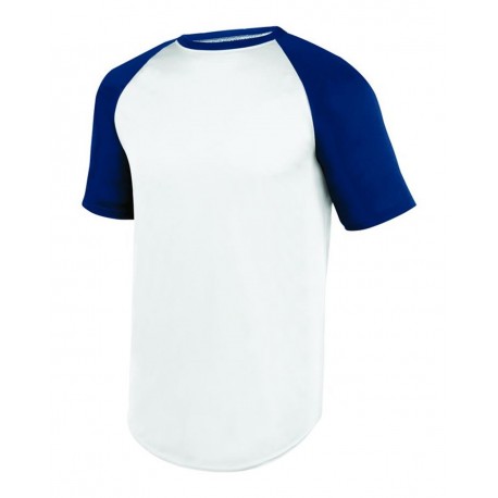 1508 Augusta Sportswear 1508 Wicking Short Sleeve Baseball Jersey WHITE/ NAVY