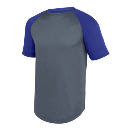 1509 Augusta Sportswear 1509 Youth Wicking Short Sleeve Baseball Jersey Graphite/ Purple