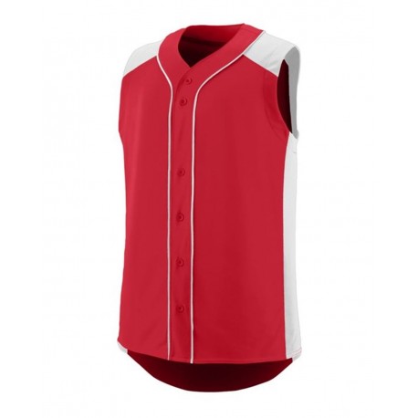 1662 Augusta Sportswear 1662 Sleeveless Slugger Jersey RED/ WHITE