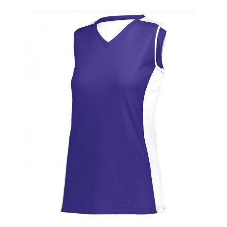 1677 Augusta Sportswear 1677 Girls' Paragon Jersey Purple/ White/ Silver Grey