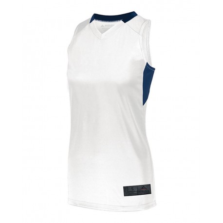 1732 Augusta Sportswear 1732 Women's Step-Back Basketball Jersey WHITE/ NAVY