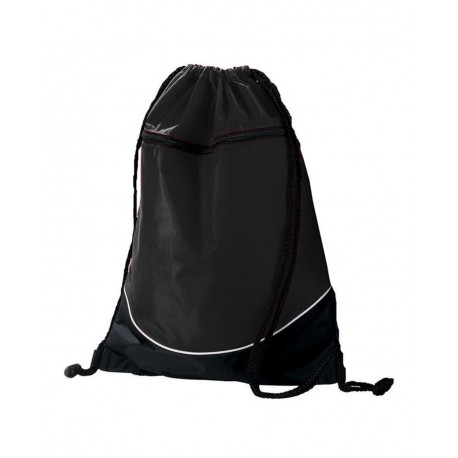 1920 Augusta Sportswear 1920 Tri-Color Drawstring Backpack Black/ Black/ White