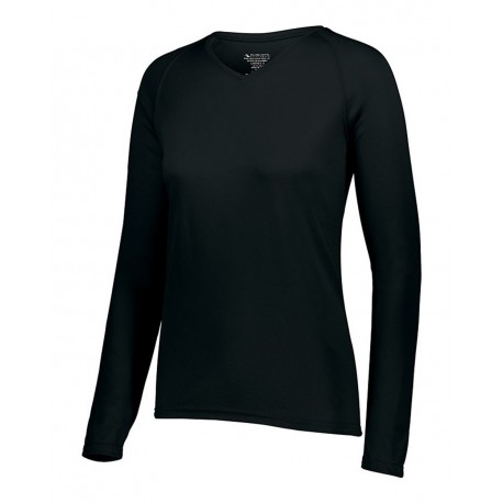 2797 Augusta Sportswear 2797 Women's Attain Wicking Long Sleeve Shirt BLACK
