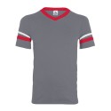 361 Augusta Sportswear Graphite/ Red/ White