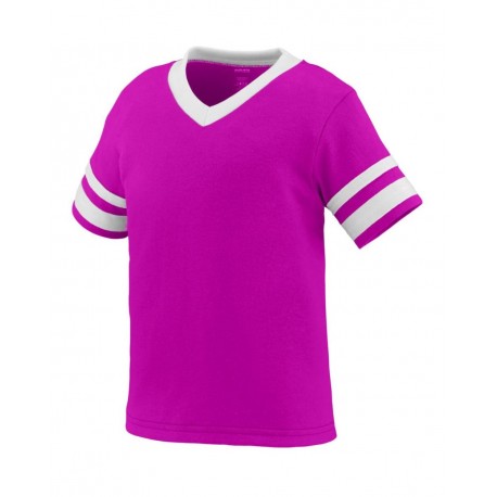 362 Augusta Sportswear 362 Toddler Sleeve Stripe Jersey Power Pink/ White