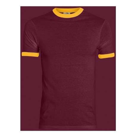 710 Augusta Sportswear 710 50/50 Ringer T-Shirt Maroon/ Gold