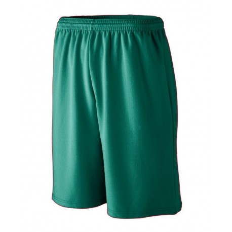802 Augusta Sportswear 802 Longer Length Wicking Mesh Athletic Shorts DARK GREEN