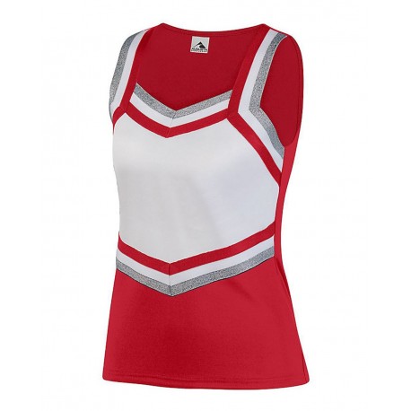 9141 Augusta Sportswear 9141 Girls' Pike Shell Red/ White/ Metallic Silver