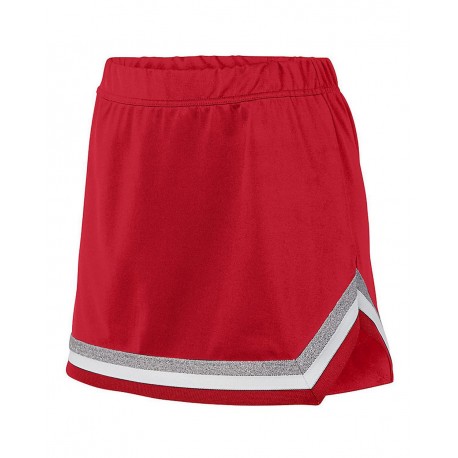 9145 Augusta Sportswear 9145 Women's Pike Skirt Red/ White/ Metallic Silver