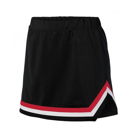 9146 Augusta Sportswear 9146 Girls' Pike Skirt Black/ Red/ White