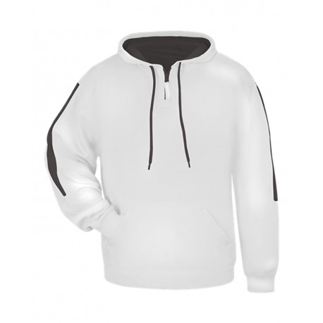 2456 Badger 2456 Youth Sideline Fleece Hooded Sweatshirt WHITE/ GRAPHITE