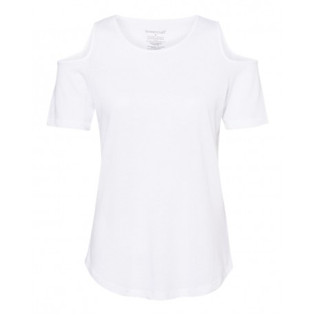 T32 Boxercraft T32 Women's Cold Shoulder T-Shirt WHITE