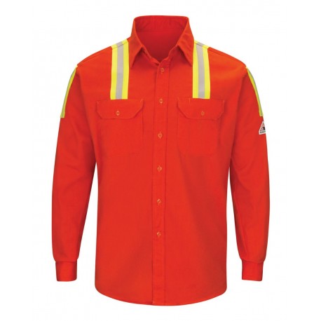 SLATOR Bulwark SLATOR Enhanced Visibility Long Sleeve Uniform Shirt ORANGE