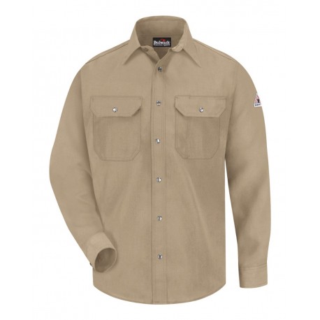 SNS2L Bulwark SNS2L Snap-Front Uniform Shirt - Nomex IIIA - 4.5 oz. - Long Sizes TAN