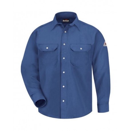 SNS6L Bulwark SNS6L Snap-Front Uniform Shirt - Nomex IIIA - 6 oz. - Long Sizes ROYAL BLUE
