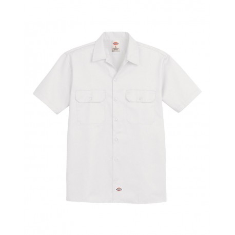 2574L Dickies 2574L Short Sleeve Work Shirt - Long Sizes WHITE