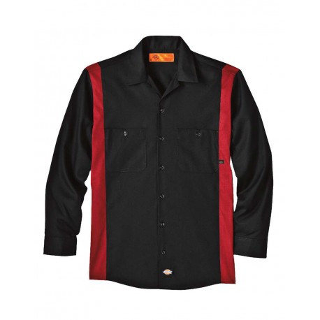 5524 Dickies 5524 Industrial Colorblocked Long Sleeve Shirt Black/ English Red