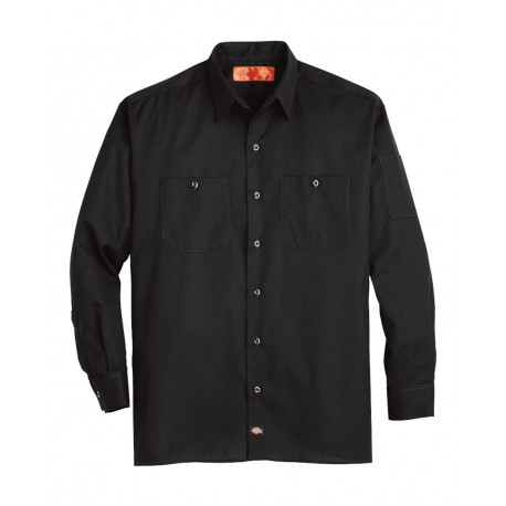 L608L Dickies L608L Solid Ripstop Long Sleeve Shirt - Long Sizes BLACK