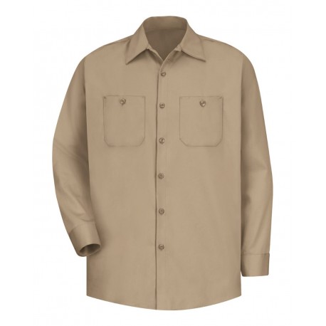 SC30T Red Kap SC30T Cotton Long Sleeve Uniform Shirt - Tall Sizes KHAKI