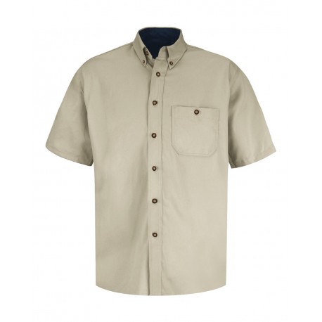SC64 Red Kap SC64 Short Sleeve 100% Cotton Dress Shirt STONE