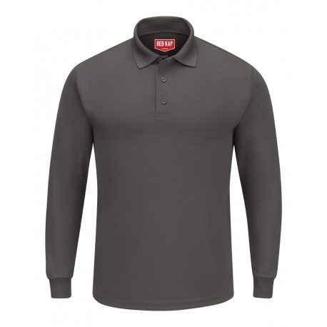 SK6L Red Kap SK6L Long Sleeve Performance Knit Polo CHARCOAL
