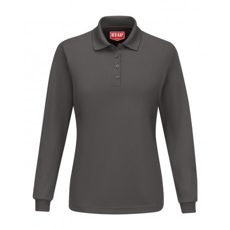 SK7L Red Kap SK7L Women's Long Sleeve Performance Knit Polo CHARCOAL