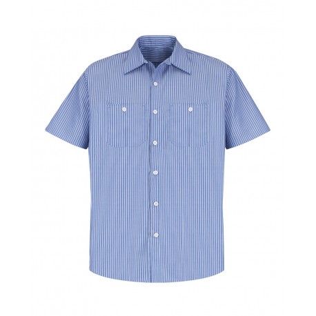 SP20 Red Kap SP20 Premium Short Sleeve Work Shirt GM Blue/ White
