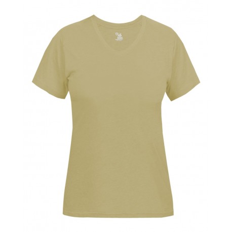 4962 Badger 4962 Women's Triblend Performance V-Neck Short Sleeve T-Shirt Vegas Gold Heather