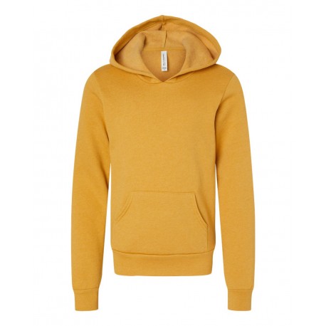 3719Y BELLA + CANVAS 3719Y Youth Sponge Fleece Hoodie HEATHER MUSTARD