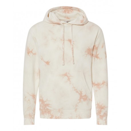 PRM4500TD Independent Trading Co. PRM4500TD Midweight Tie-Dyed Hooded Sweatshirt Tie Dye Dusty Pink