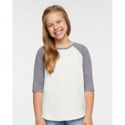 LAT 6130 Youth Baseball Fine Jersey Three-Quarter Sleeve Tee