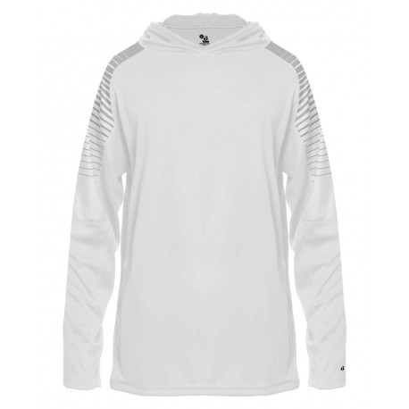 2211 Badger 2211 Youth Lineup Hooded Long Sleeve T-Shirt WHITE