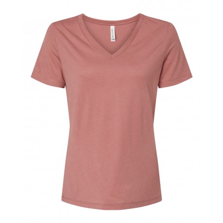6415 BELLA + CANVAS 6415 Women's Relaxed Triblend Short Sleeve V-Neck Tee MAUVE TRIBLEND