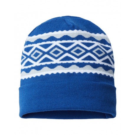 RKD12 CAP AMERICA RKD12 USA- Made Diamond Cuffed Beanie True Royal/ Silver