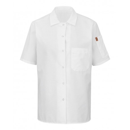501X Chef Designs 501X Women's Mimix Short Sleeve Cook Shirt with OilBlok WHITE